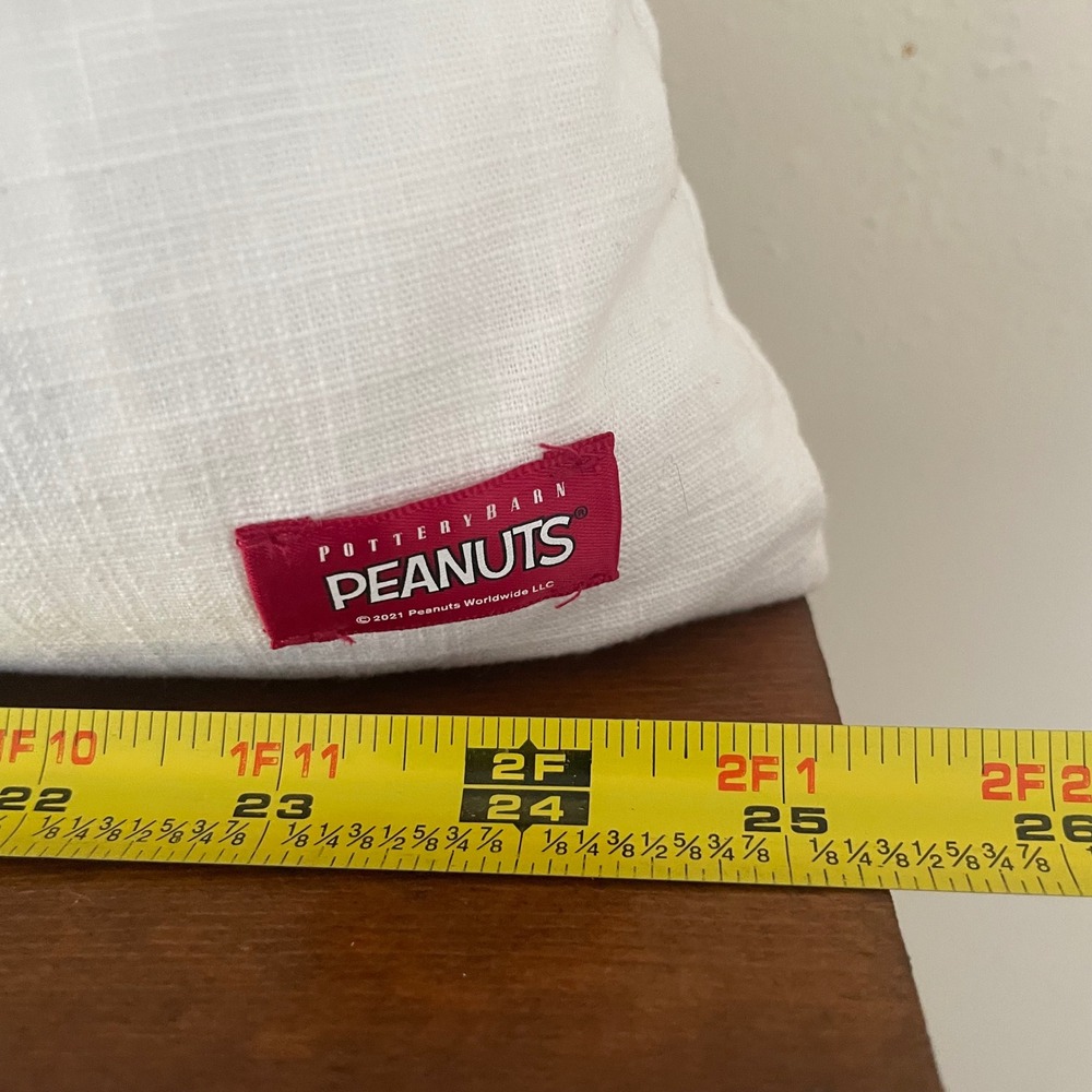Pottery Barn Peanuts Snoopy Christmas Holiday Lumbar Pillow 14x26" *READ - Picture 10 of 10